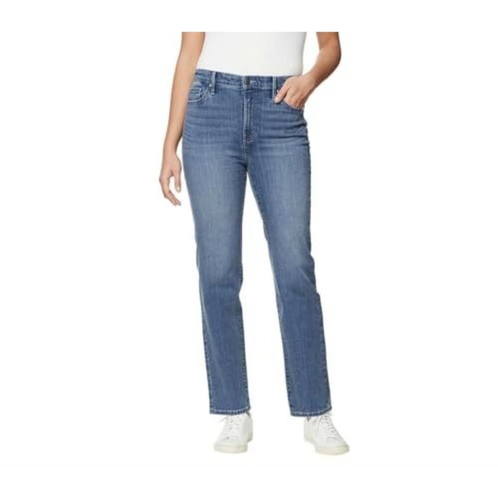 Buffalo David Alyssa 14/32 High-Rise Jeans Straight Leg Stretch Denim Pants